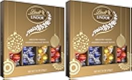 LINDOR Assorted Chocolate Candy Truffles Gift Box, Assorted Chocolate with Smooth, Melting Truffle Center, 7.6 oz. (Pack of 2)