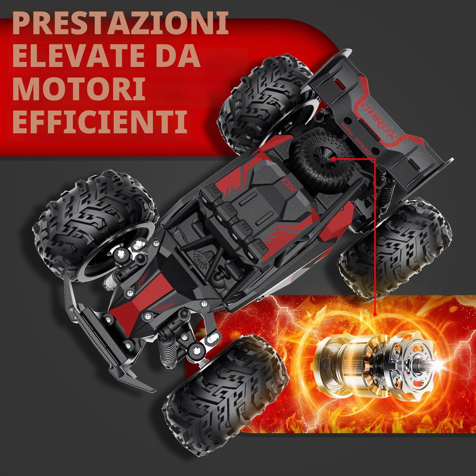 Carox Auto radiocomandata, 2,4 GHz, 25 km/h, auto radiocomandata, 1:18, fuori, con fari e illuminazione del telaio, controllo remoto, regalo di compleanno per bambini