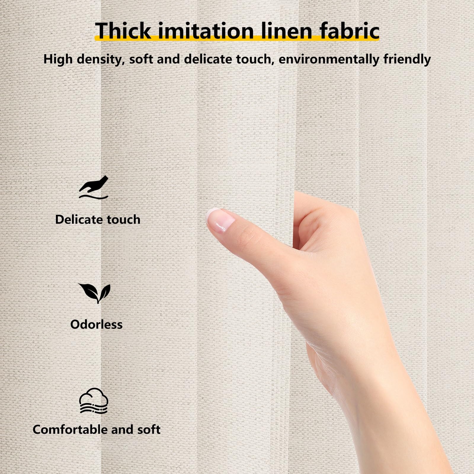 NoDrill Raumteiler-Vorhänge, verstellbar, schalldicht, dünn, Verdunkelungsvorhänge, freistehend, Sichtschutz-Trennwände für Schlafzimmer, Beige (0,9 m1,5 m Breite)