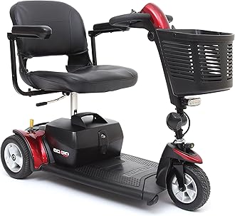 Pride Go-Go Sport 3 Wheel Mobility Scooter - Motorized Electric Medical Carts for Seniors, Handicapped, or Disabled Adults with Free Challenger Mobility Accessory