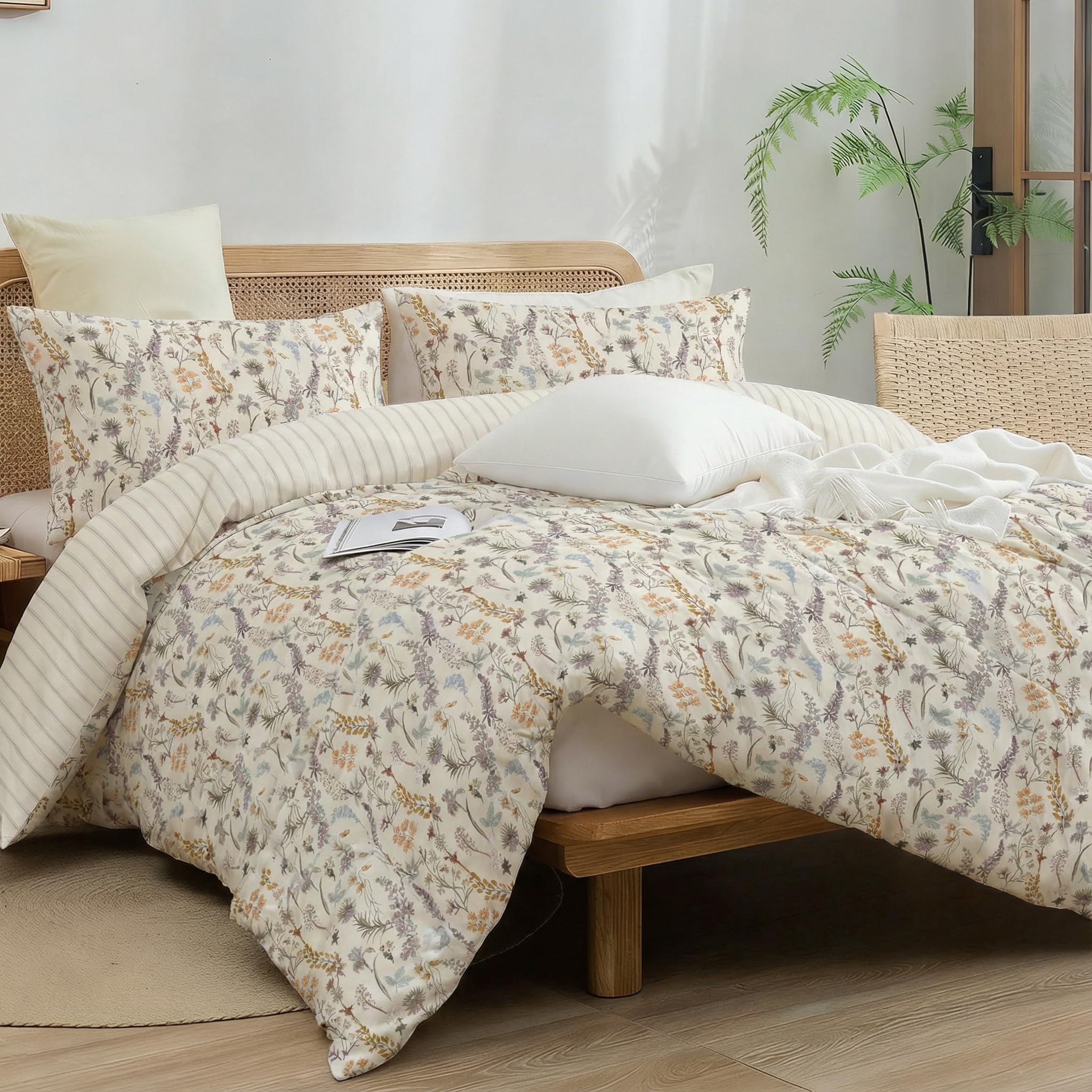 Floral Comforter Set Queen - Elegant Black Flower Bedding -31