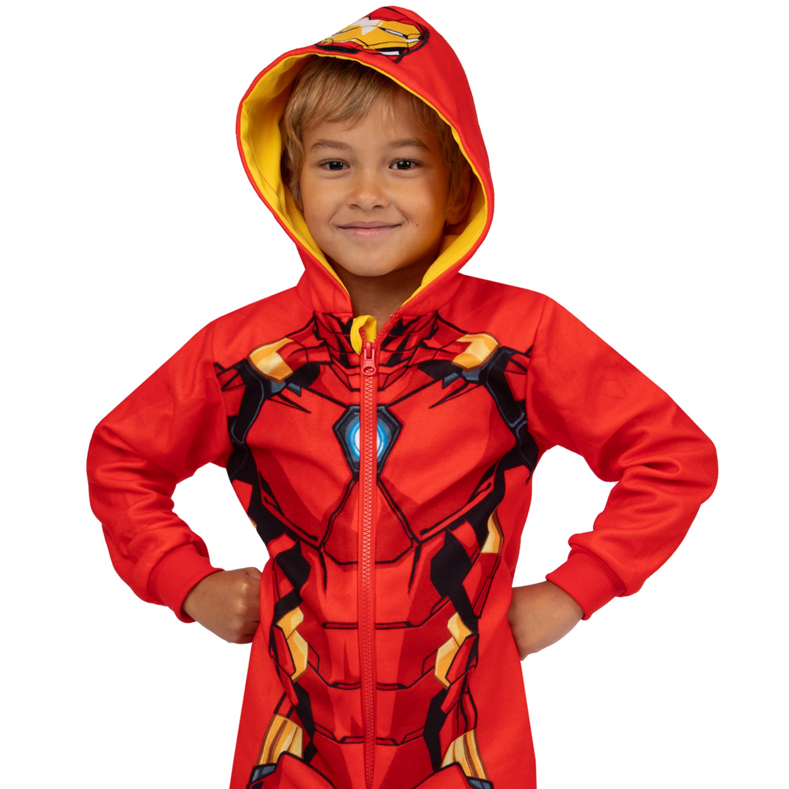 Marvel Grenouillère Iron Man | Surpyjama Garçon Avengers | Combinaison Enfant | Surpyjama Polaire