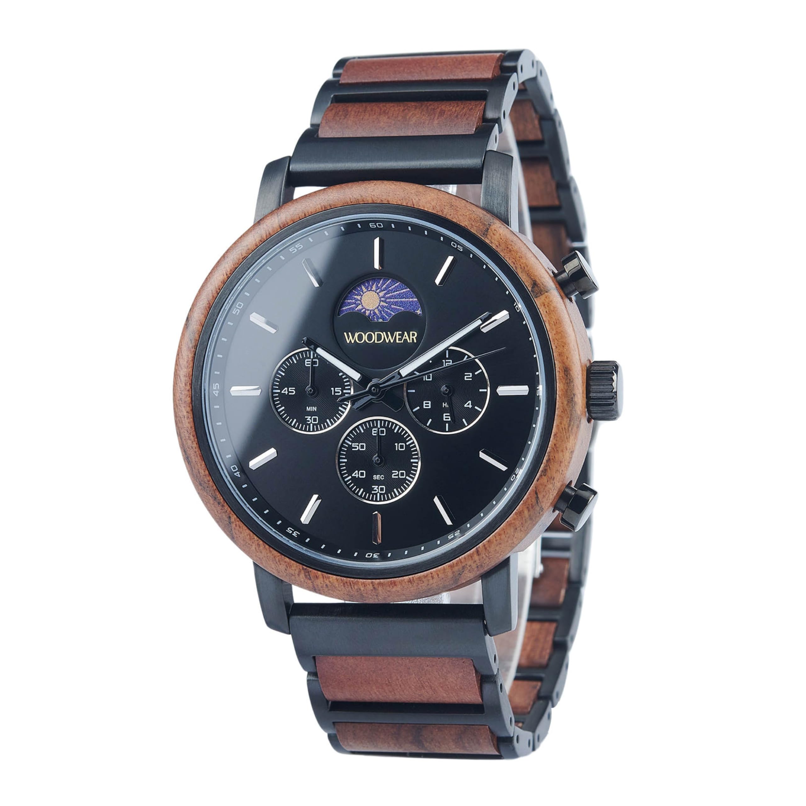 woodwear Holzarmbanduhr Herrenuhr Unisex Lichtblick Nachtschwärmer