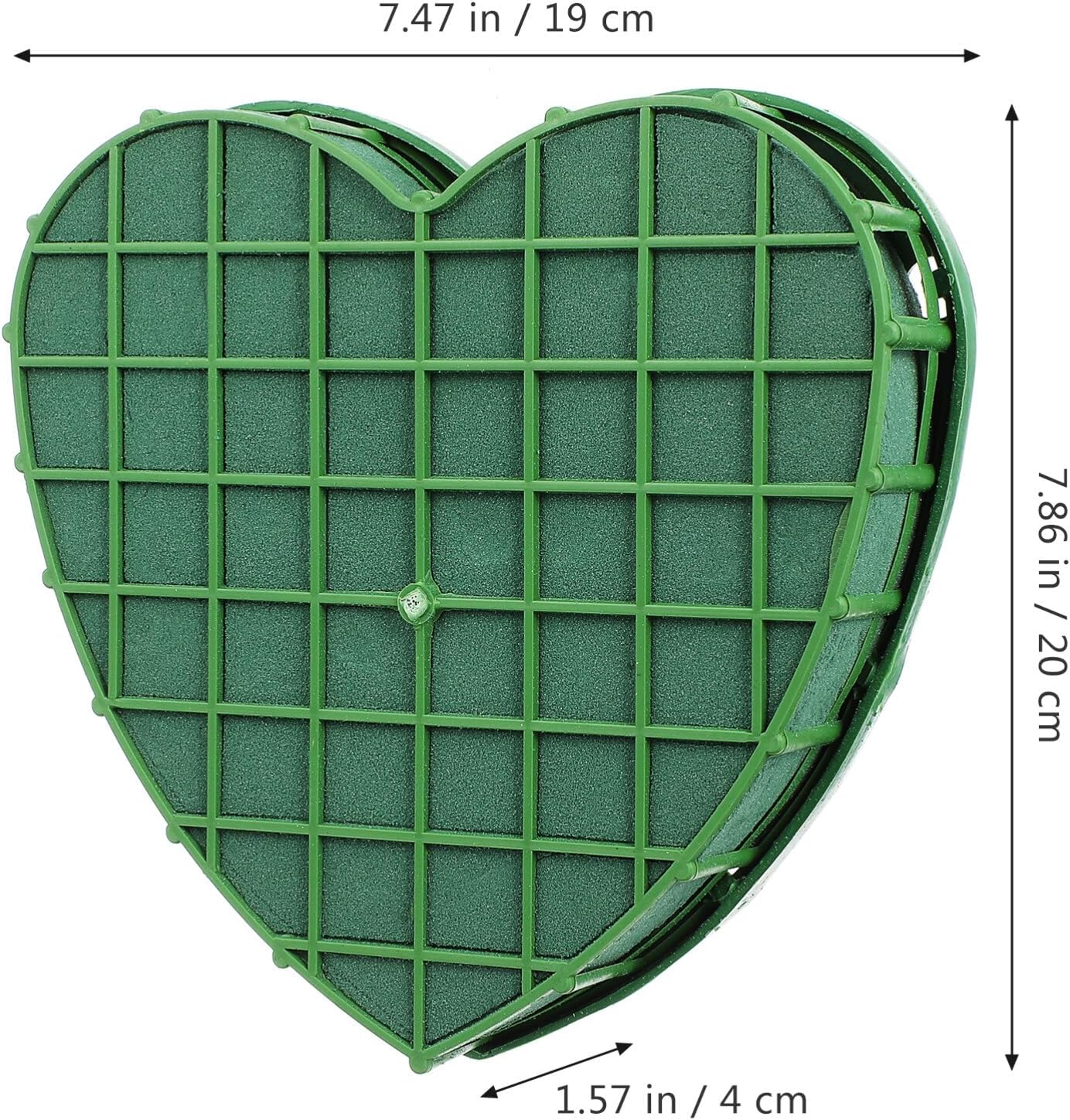 Heart Shaped Floral Foam with Suction Cup Base for Wedding Car Decorations Wet Flower Mud Block for DIY Flower Arrangements and Centerpieces Floral Foam Holder, 7.87 x 7.48 x 1.57 inches