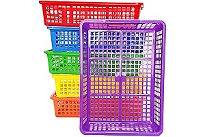 Versatile Colored Bins for Classroom Organization and Storage