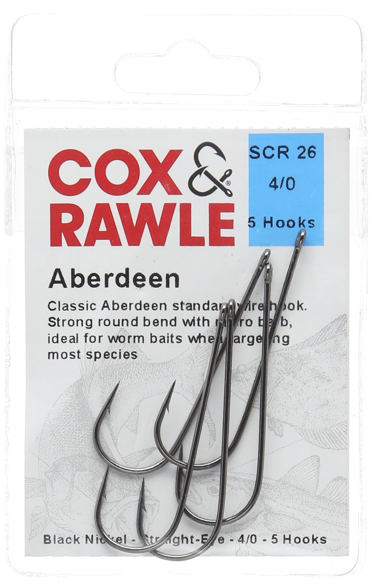Cox & Rawle Aberdeen Sea Fishing Hook - Black Size 4/0