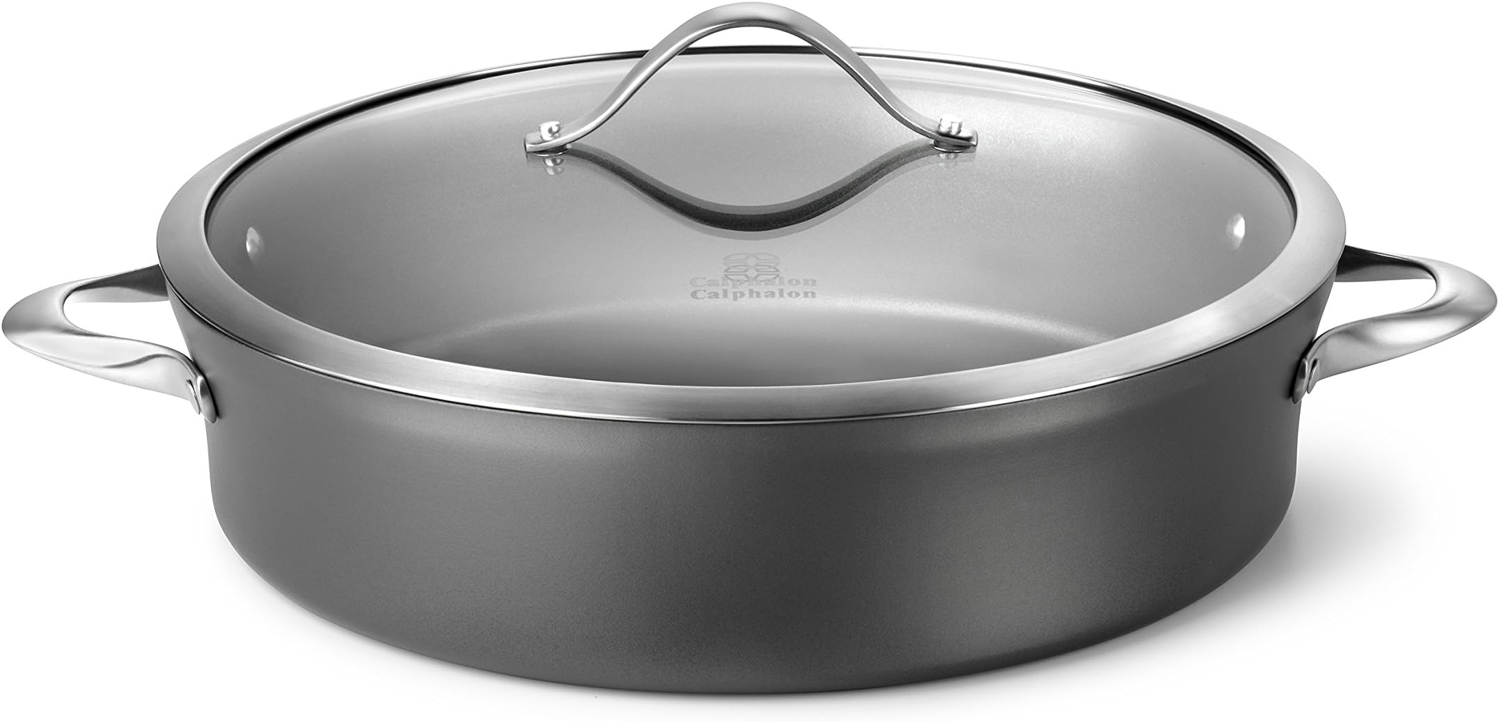 Calphalon Contemporary Hard-Anodized Aluminum Nonstick Cookware, Sauteuse Pan, 7-quart, Black