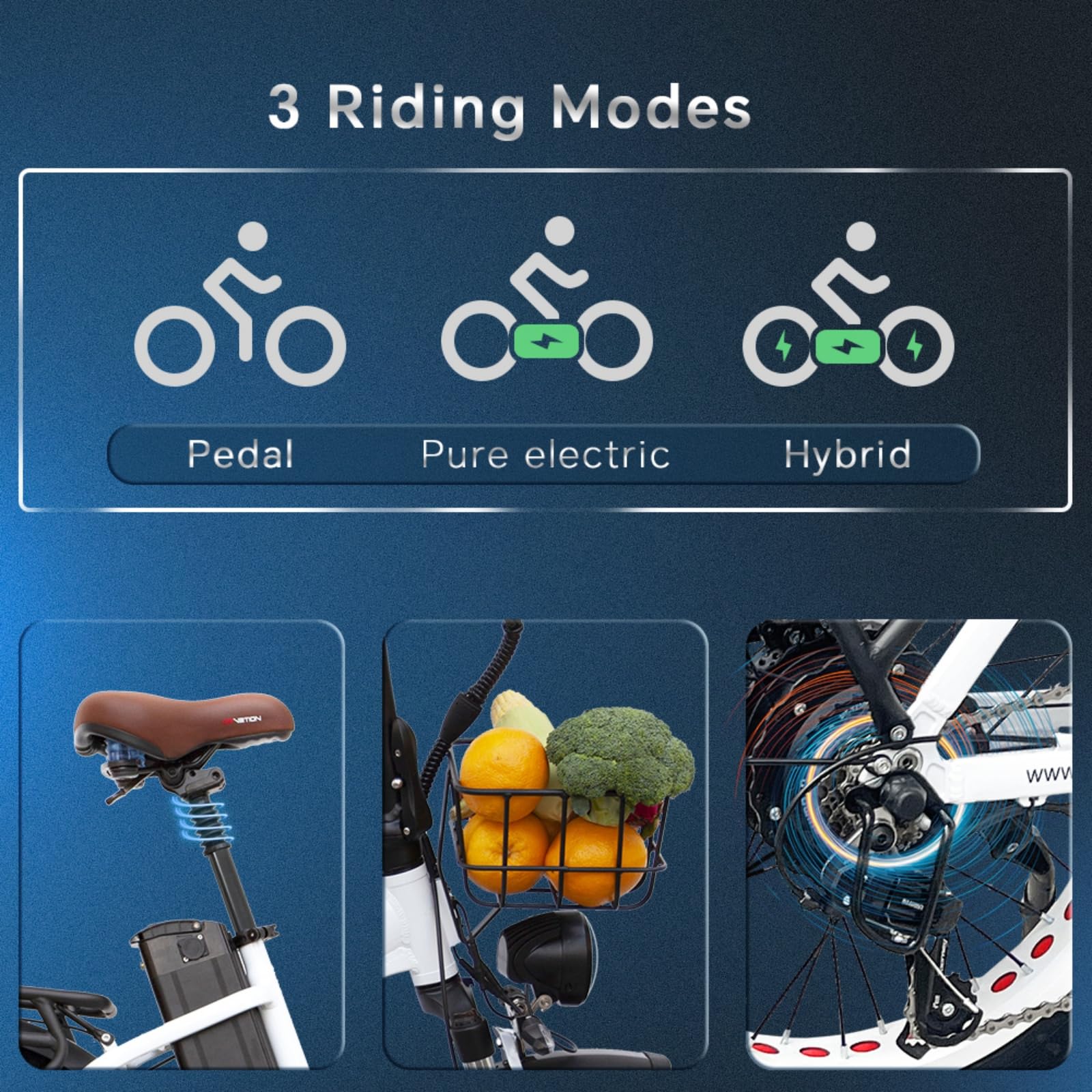 20 Zoll E Bike Klapprad Faltrrad Erwachsene 250W Motor, 48V Akku Bis 110 km Reichweite, City Bike All Terrain Fatbike 20x4.0 Reifen, LCD Display, Scheibenbremsen