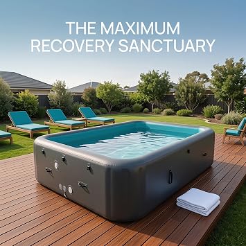 Large Drop Stitch Inflatable Swimming Pool for Backyard, 10FT x 6.5FT x 4FT Rectangular Inflatable Pool for Backyard Garden Parties