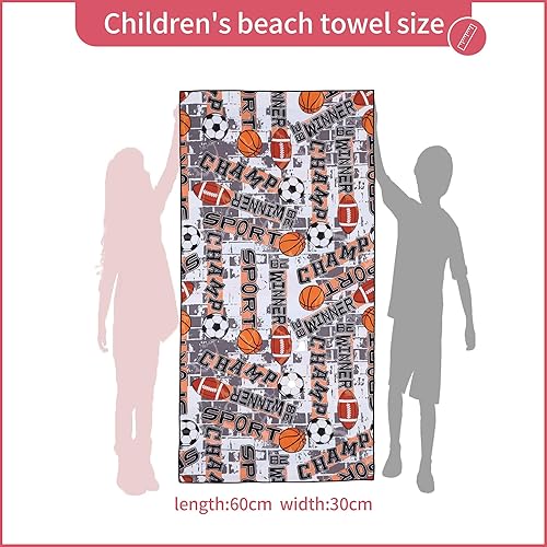 Miniatura 2 de QQP Toallas y bolsa de playa de microfibra para niños, 60 x 30 pulgadas, ligeras, sin arena, de secado rápido, para niños, bonitos patrones de doble