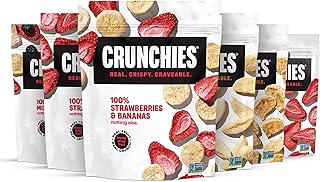 Crunchies Freeze-Dried Fruits, 100% All Natural Crispy Fruit, Non GMO and Kosher, Resealable Freeze Dried Fruit Snack Packs, Pack of 6 (Variety Gift Pack)