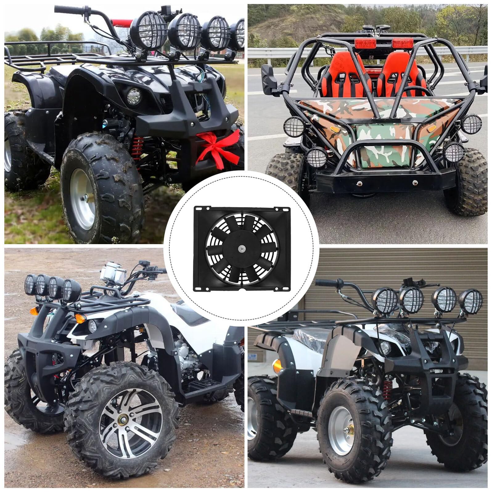 UPKOCH 250 Ventola di Raffreddamento per Radiatore Olio Acqua per Atv Dirt Bike Impianto Elettrico di Raffreddamento per Motociclette Ricambi per Motocross