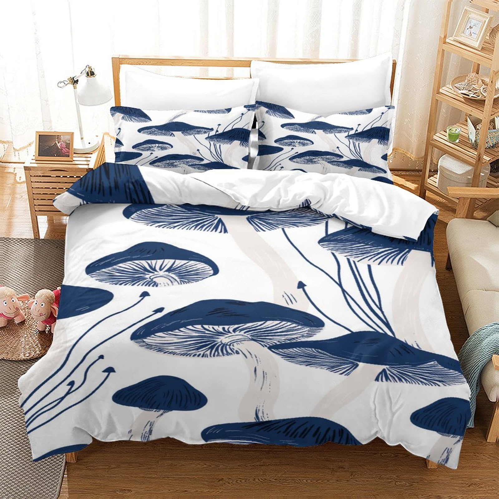 P1S9U7W5Y 3D Printed Ink Lotus Duvet Cover Set 3pcs Microfiber Lotus Bedding Set Single