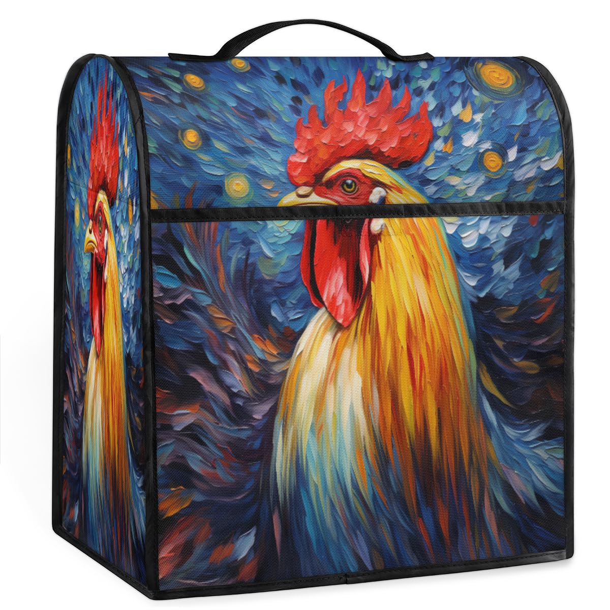 Coffee Maker Cover Oil Rooster Kitchen Appliance Covers Small Appliance Covers Blender Cover Juicer Cover Dust Covers for Kitchen Appliances with Top Handle and Pockets,Washable,C632