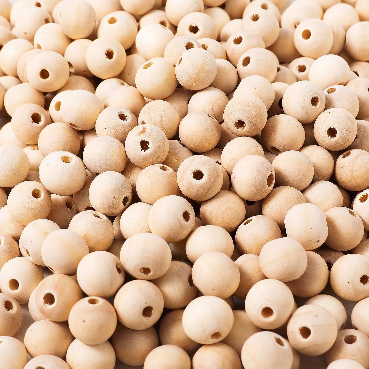View 1 of 150pcs 25MM Wood Beads Natural Unfinished Round Wooden Loose Beads Wood Spacer Beads for Craft Making Decorations and DIY Crafts