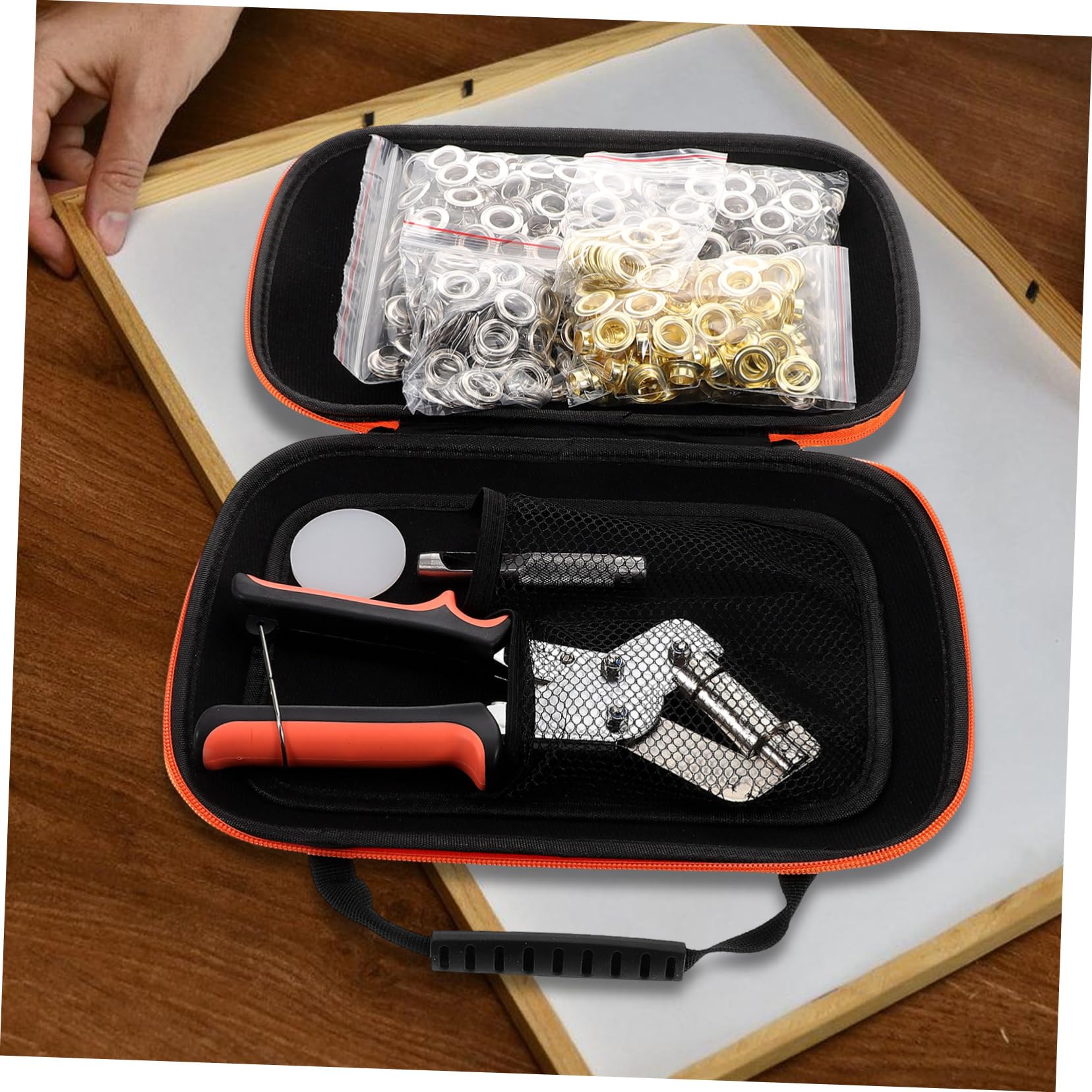 Kit De Herramientas Para Ojales De Metal Herramienta De Perforación Tela Juego Profesional Para Instalación De Ojales Lonas y Botes