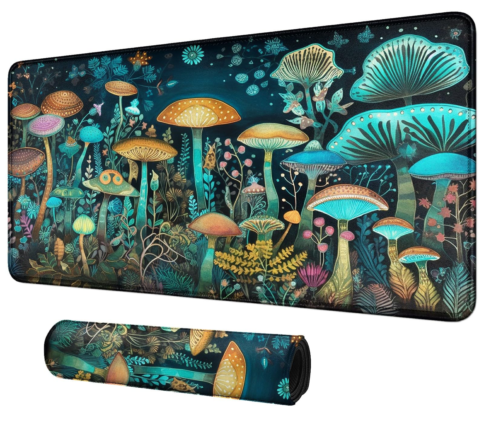 Card Mat for MTG &amp; TCG Playmat,Ushrooms Flowers