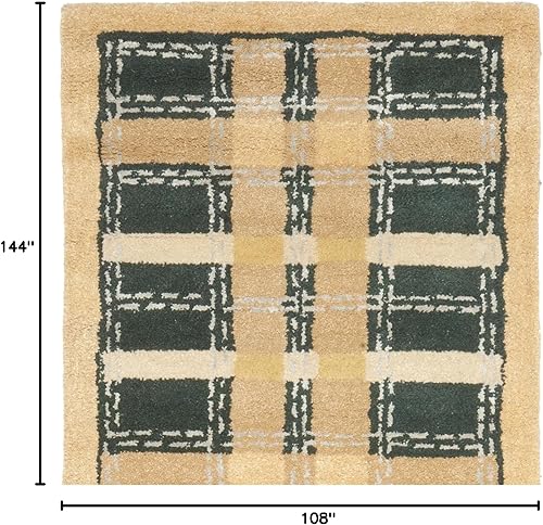 Miniatura 2 de MARTHA STEWART x SAFAVIEH MSR3613C Sharkey Gray MSR3613C Alfombra de área hecha a mano de lana y viscosa a cuadros de 9 x 12 pies