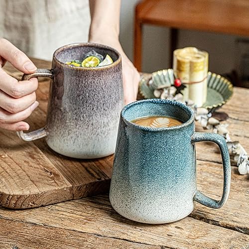 Vista 51 de Taza de café de cerámica de 24 onzas, taza de café con leche, taza de té para cacao, capuchino, latte, cereales, apta para lavavajillas, microondas