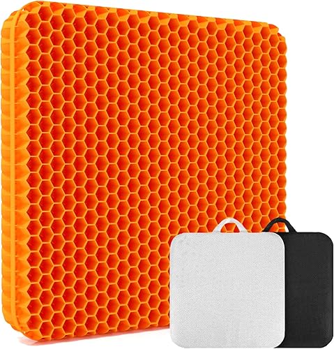 XSIUYU Cojín de asiento de gel extra grande, cojín transpirable con diseño de panal de abeja, alivio del dolor de coxis, cojín de asiento de huevo,