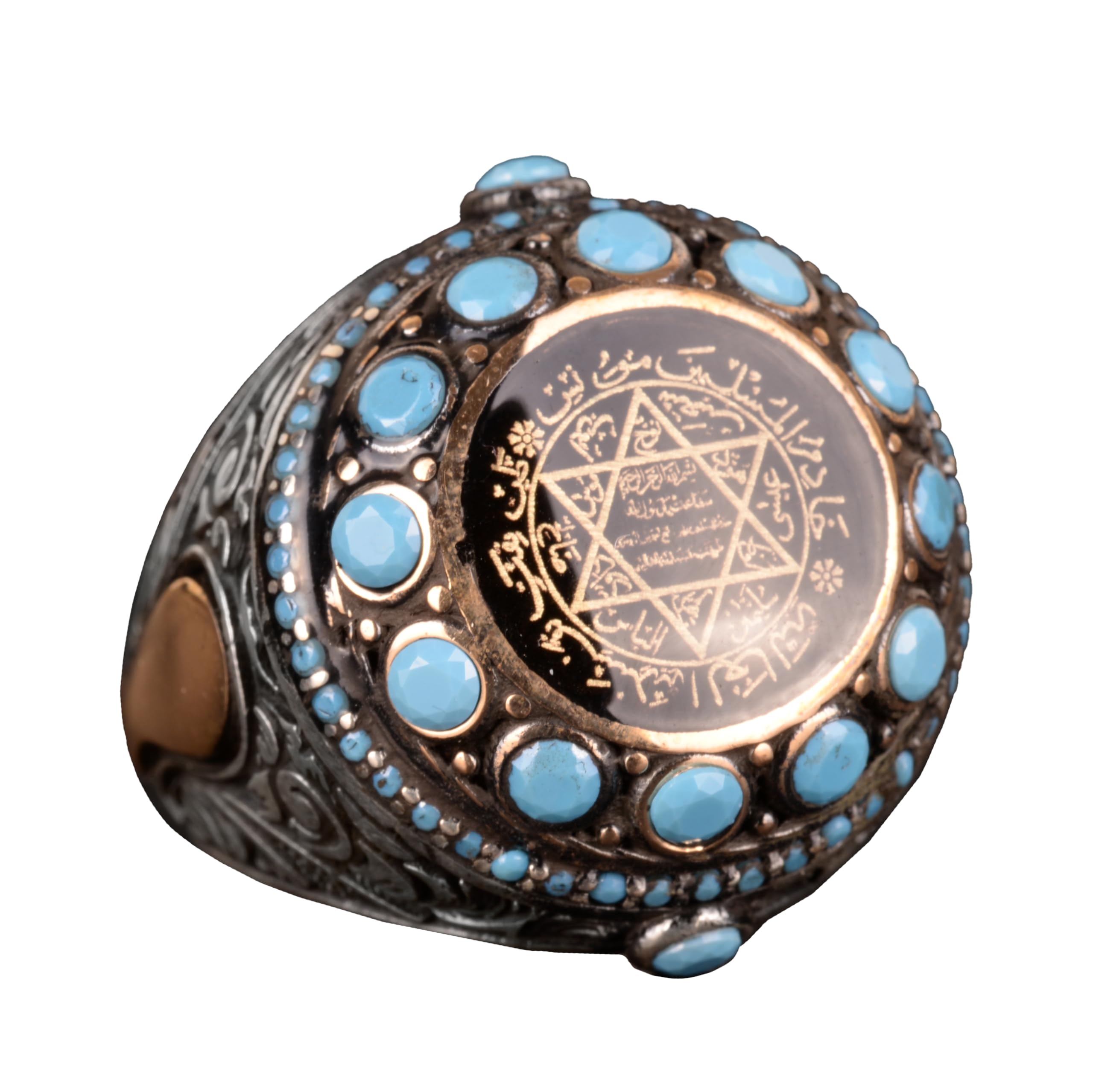 KAMBO Anillo de plata de ley 925, anillo de estrella de David, de sello del rey Salomón, plata, sin piedras preciosas, Sin piedras preciosas