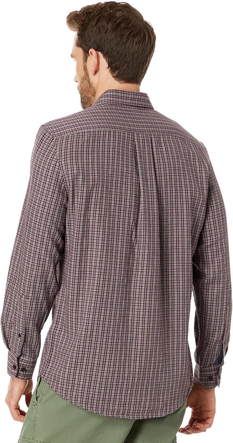 U.S. Polo Assn. Long Sleeve Yarn-Dye Peached Heathered Plaid Woven Shirt Maroon Banner 2XL - Image 2