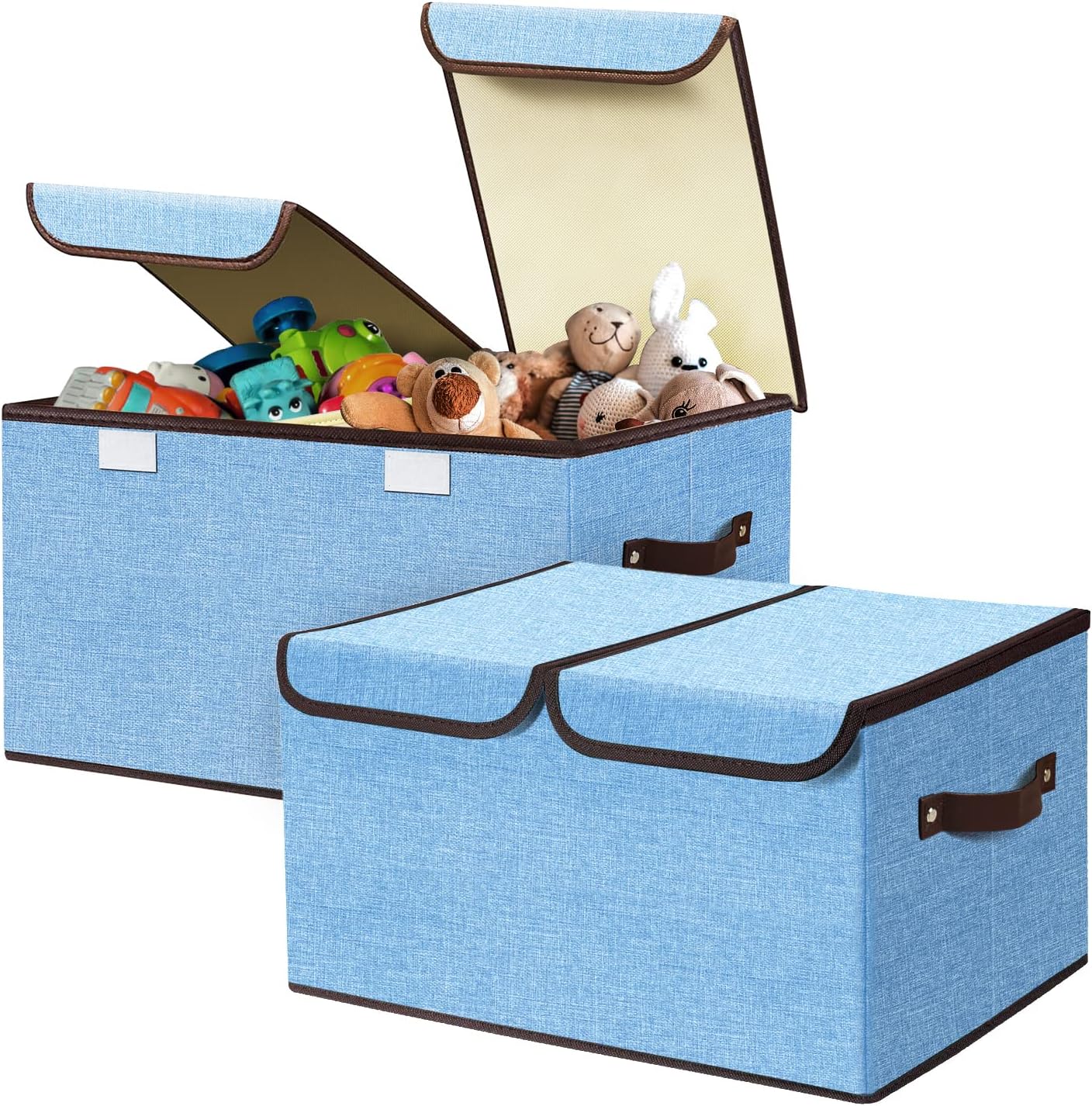 Feestars Kids Toy Box for Boys and Girls, Collapsible toy