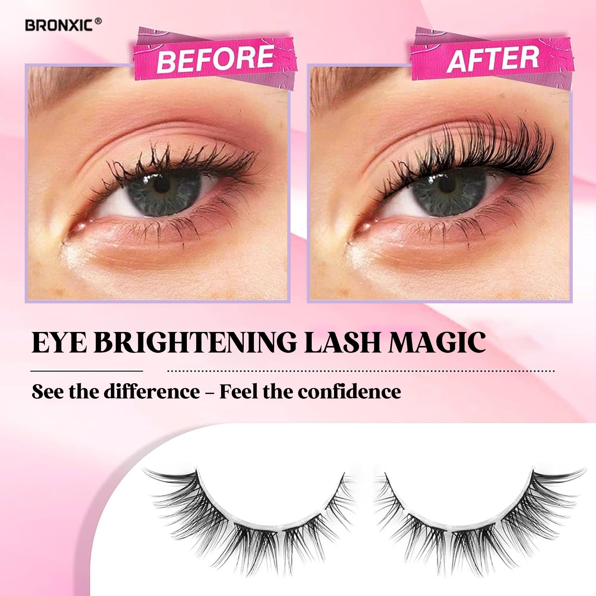BRONXIC Eyelashes Kit 600+ Pieces- 30D-40D-50D-60D-80D-100D Volume Lashes Extensions, DIY Fluffy Russian Style Cluster Lashes - Image 2