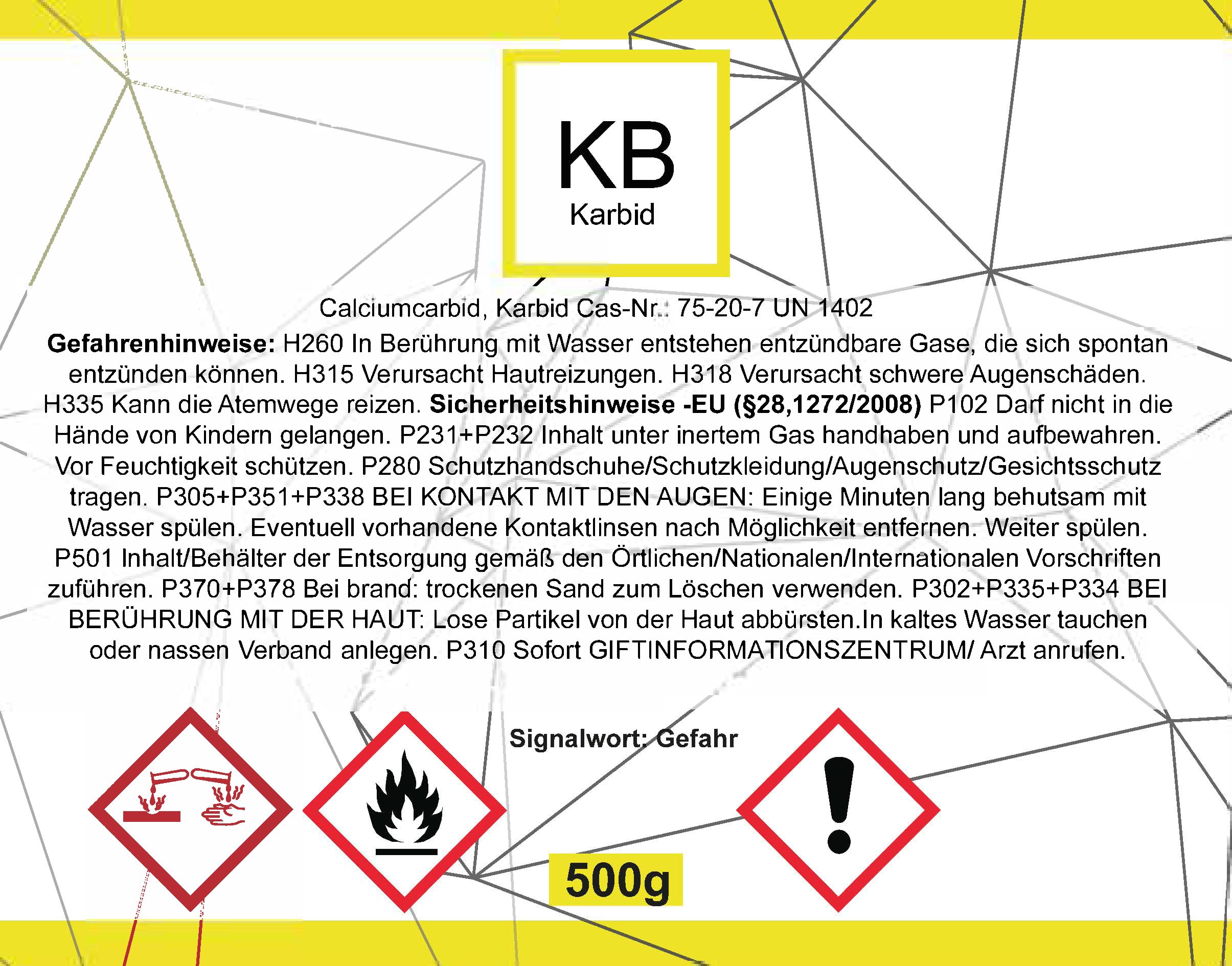Karbid 2Kg Karbit (Varianten 0,5Kg-10Kg) (Kabit Kabitt karbitt Karbit Karbid Steine Kaufen) nur 5,5% Staubanteil lang anhaltendes Gas (Abfl.Ql.Rg.2030/212729)(24h Sofort - Versand) (2 Kg)