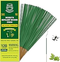 KICKOUTOR 120 Citronella Mosquito Repellent Incense Sticks - Natural DEET-Free Outdoor Bug Repeller for Patio Backyard Camping Gnats Control