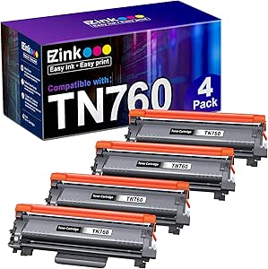 E-Z Ink TN760 TN-760 TN730 compatible toner 4 pack for Brother printers