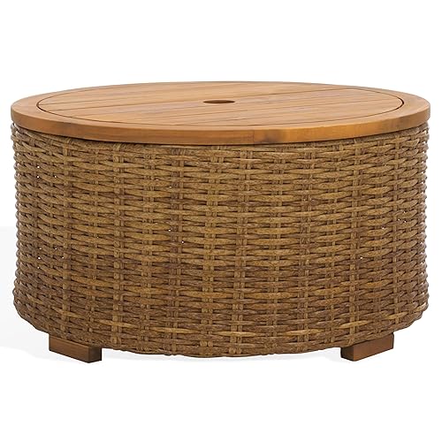 SAFAVIEH Couture Collection – Anguilla Faux Wicker Indoor/Outdoor Storage Coffee