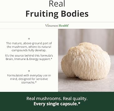 10X Mushroom Supplement w/ Lions Mane & Reishi Cognitive Support 60 Ct