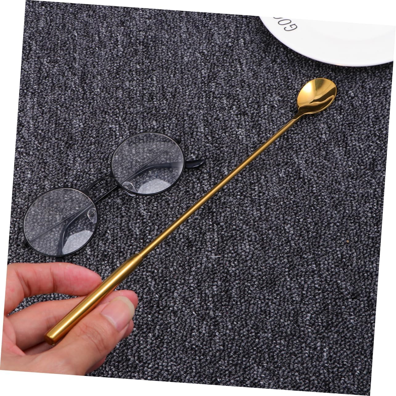 VOSAREA Stainless Steel Long Handle Coffee Spoon Cocktail Mixing Spoon for Milk Tea Iced Drinks and Desserts for Home Bar and Cafe