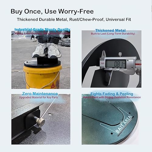 Miniatura 7 de Latest Improvements - Tapa de trampa para ratones de 5 galones  Tapa abatible de metal resistente a las mordeduras), captura de repetición de