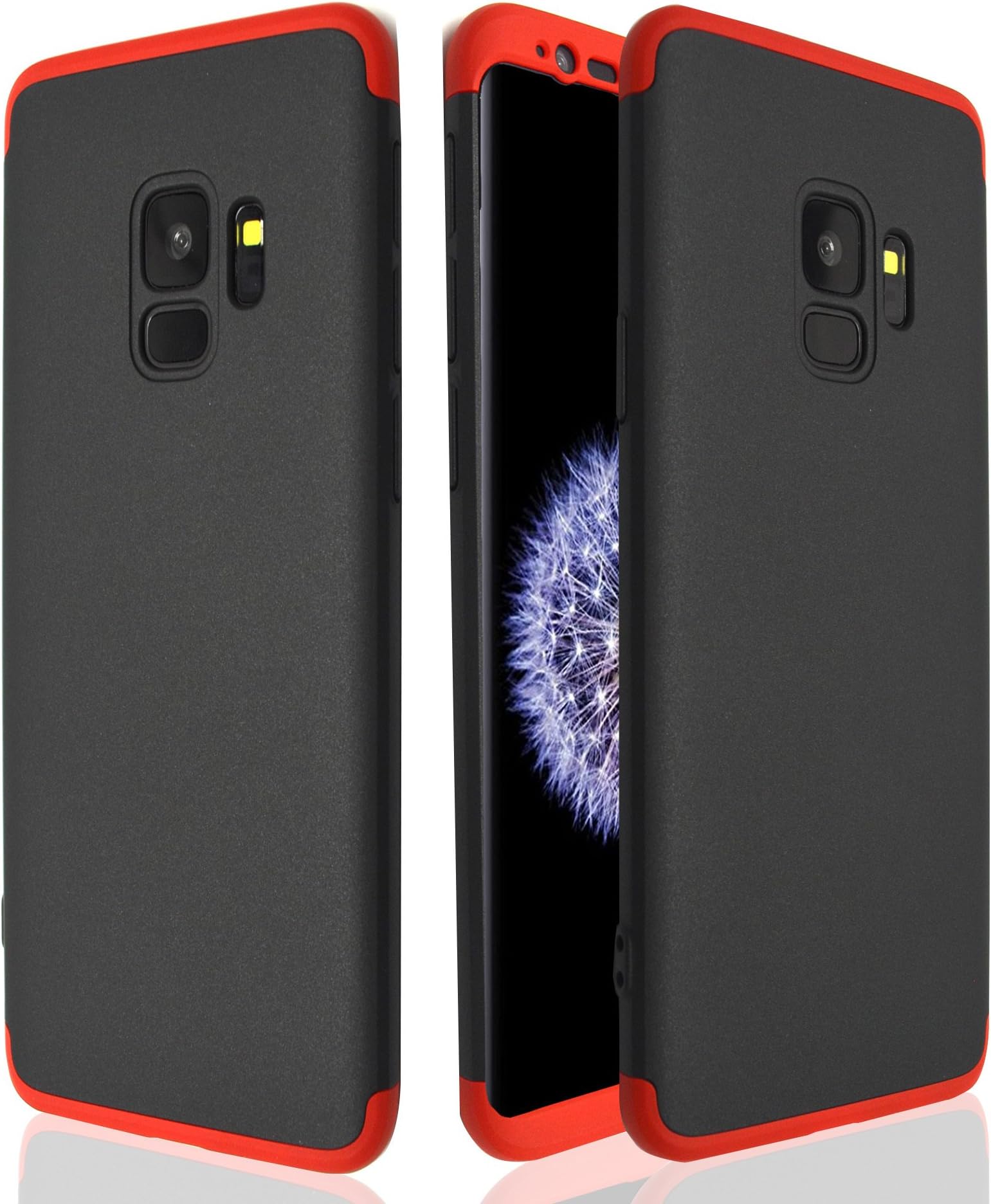 for Galaxy S9 Case, Cover 360 Degree Full Body 3 Part Design Ultra Slim Thin Hybrid Anti Fingerprint Scratch Heavy Duty Shockproof Protection Ultra Light + Soft Screen Protector Film