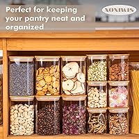 Vista 2 de 26oz 6PCS Rectangle Glass Pantry Containers with Lids, Glass Jars with Lids, Clear Food Storage Jars, Small Canister for Salt, Pepper, Spices, Nuts