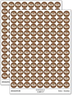 S'Mores Graham Cracker Chocolate Marshmallow Campfire Snack 200+ Round Stickers - Matte Finish - 0.50" Size - Brown