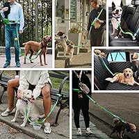 Vista 7 de Roses&Poetry Correa de Perro Manos Libres con Bolsa con Cremallera, Correa Elástica de Cintura de 6-9 pies para Caminar con Perros Medianos