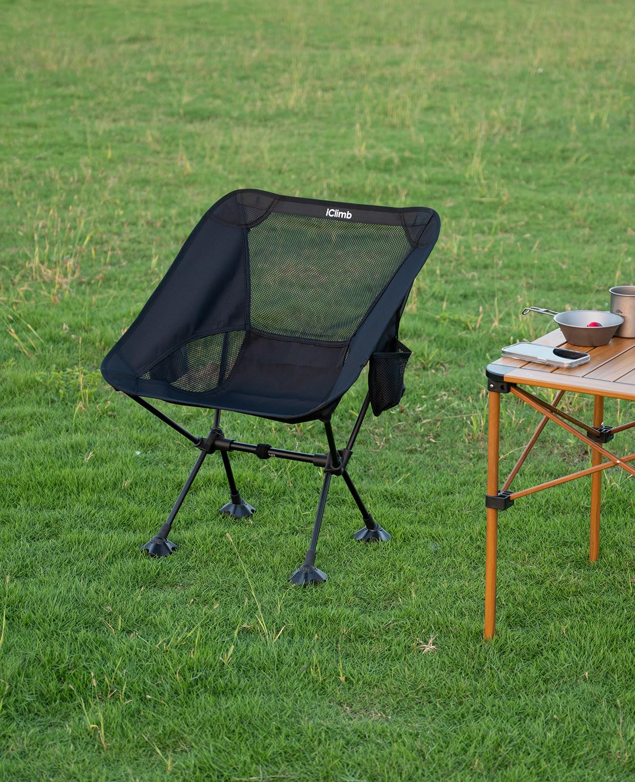 iClimb 回転フォールディングチェア ブラック メッシュ iClimb 回転