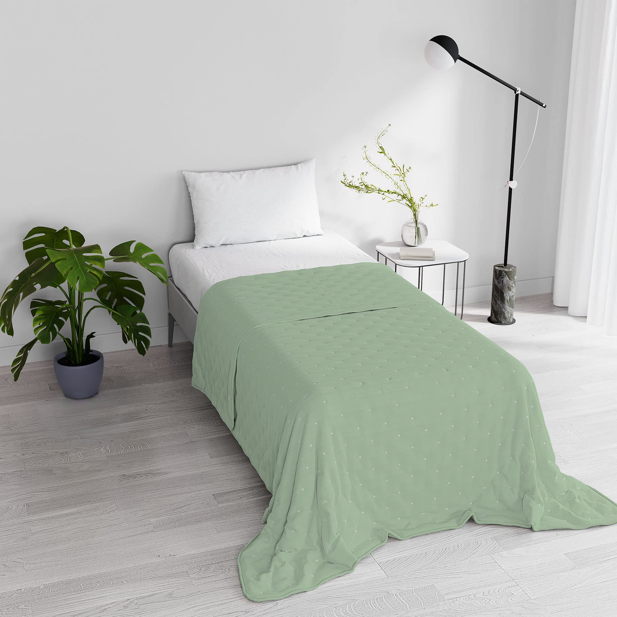 Italian Bed Linen Sommer Steppdecke CHIC, mikrofaser, EINZELNE 170x250cm, Hellgrün