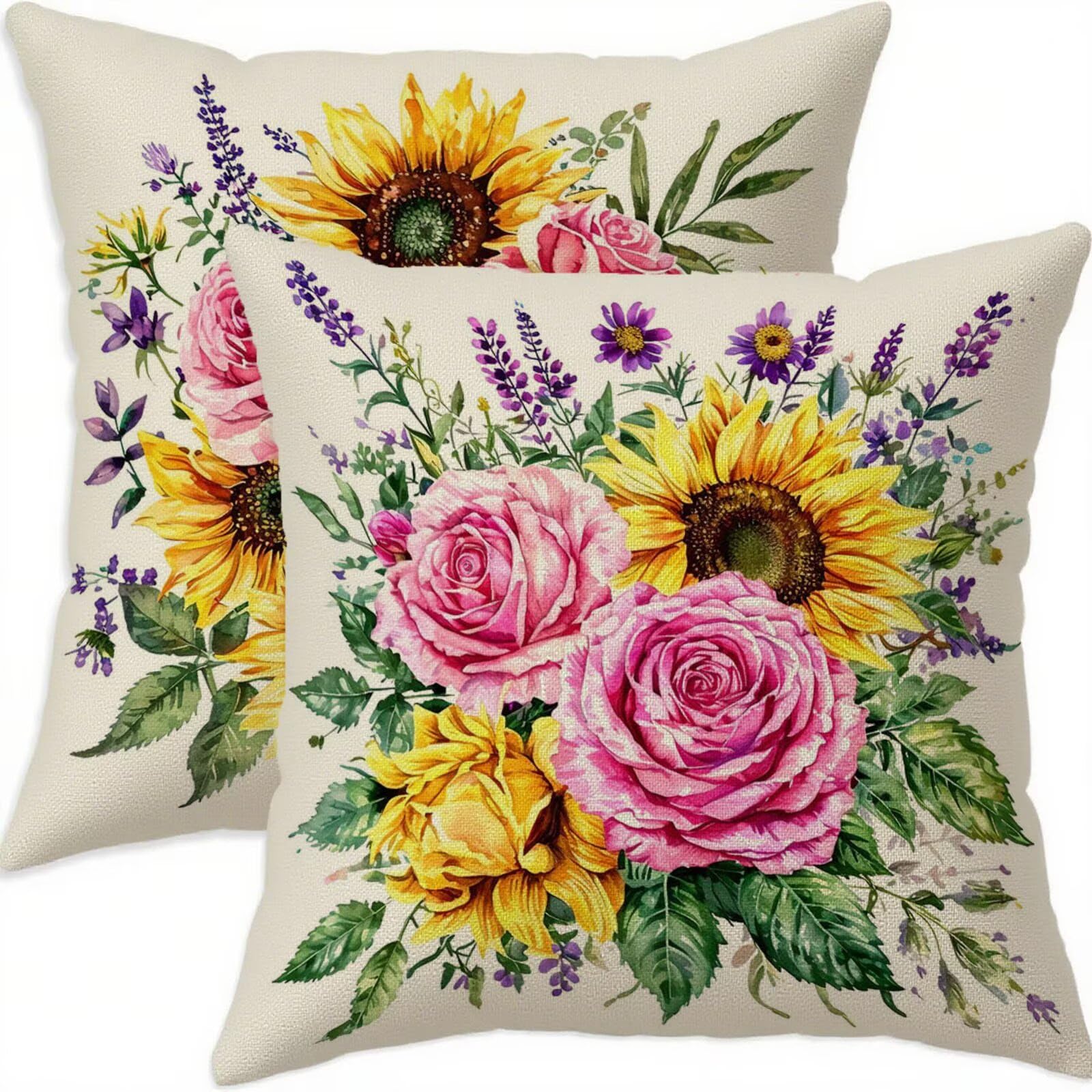 Lin taie oreiller rose double face haut de gamme pour housse de coussin