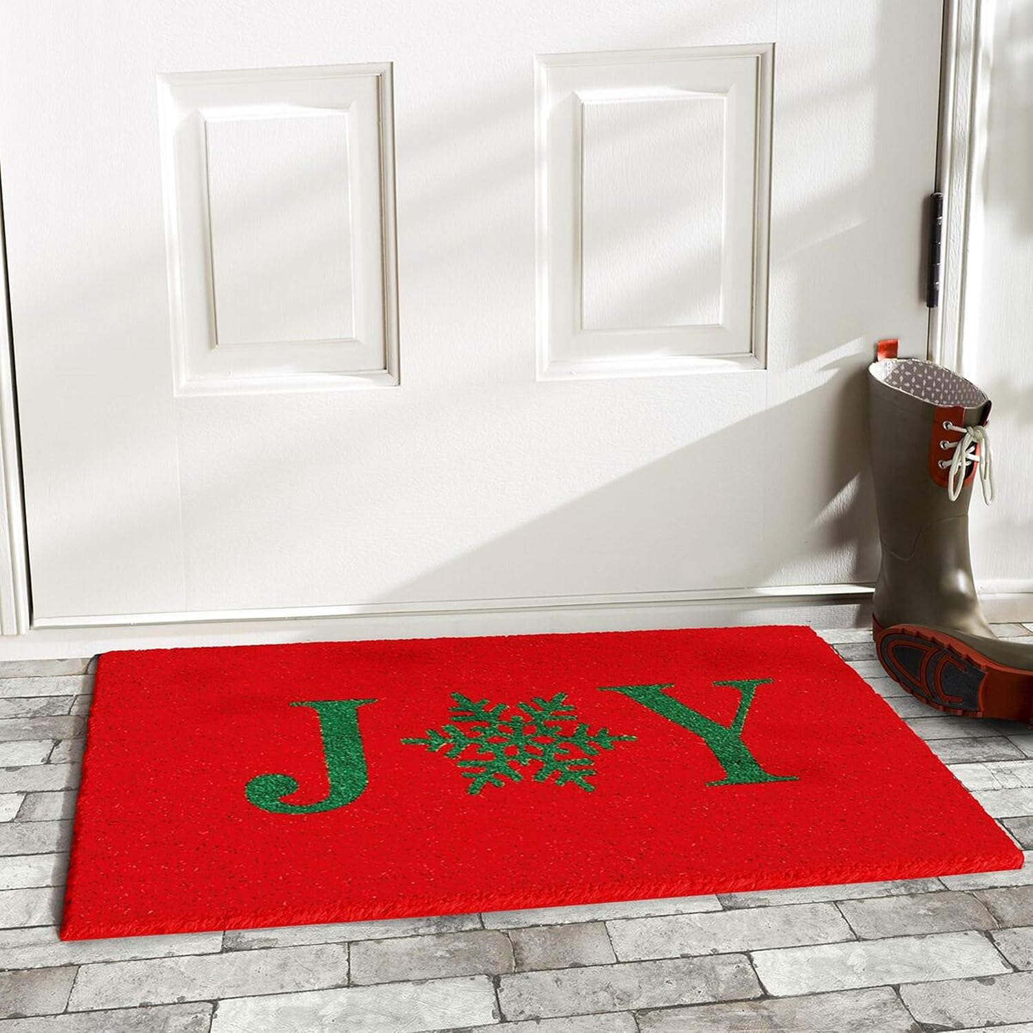 Calloway Mills AZ101891729 Holiday Joy Doormat, 17" x 29", Red/Green