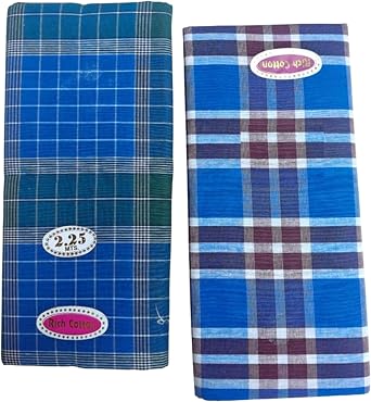 AnNafi Dhoti/Sarong Coverups/Wrap For Men | 100% Cotton Checked Design Indian Lungi | Long Sarong Cover Ups For The Beach