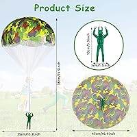 Vista 3 de Aoriher 12 figuras de acción de juguete de paracaídas de la bandera estadounidense, juegos al aire libre para niños, juguetes voladores sin batería