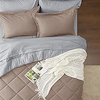 Vista 5 de Bedsure Taupe King Size Comforter Set - 7 Pieces Reversible King Bed in a Bag King Bed Set with Comforters, Sheets, Pillowcases & Shams, King