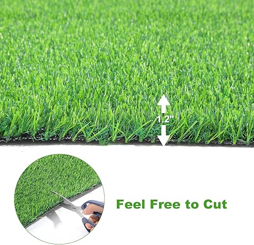 Miniatura 7 de Findosom Hierba artificial, 5 x 8 pies, alfombra realista para interiores y exteriores, jardín, césped, paisaje, patio, césped sintético para