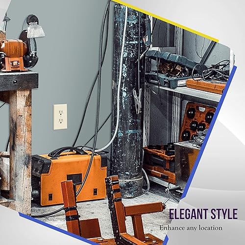 Miniatura 84 de ENERLITES Placa de pared dúplex para toma de receptáculo, cubierta de toma de corriente eléctrica, acabado brillante, tamaño mediano de 1 banda