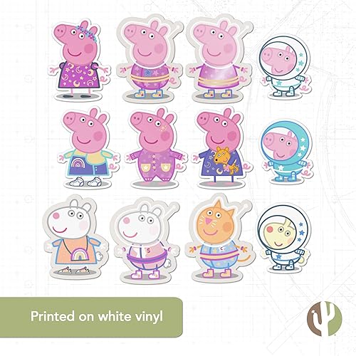 Miniatura 5 de Desert Cactus Pegatinas de vinilo de Peppa Pig para botella de agua para laptop, álbum de recortes, hojas de recortes, suministros de fiesta de