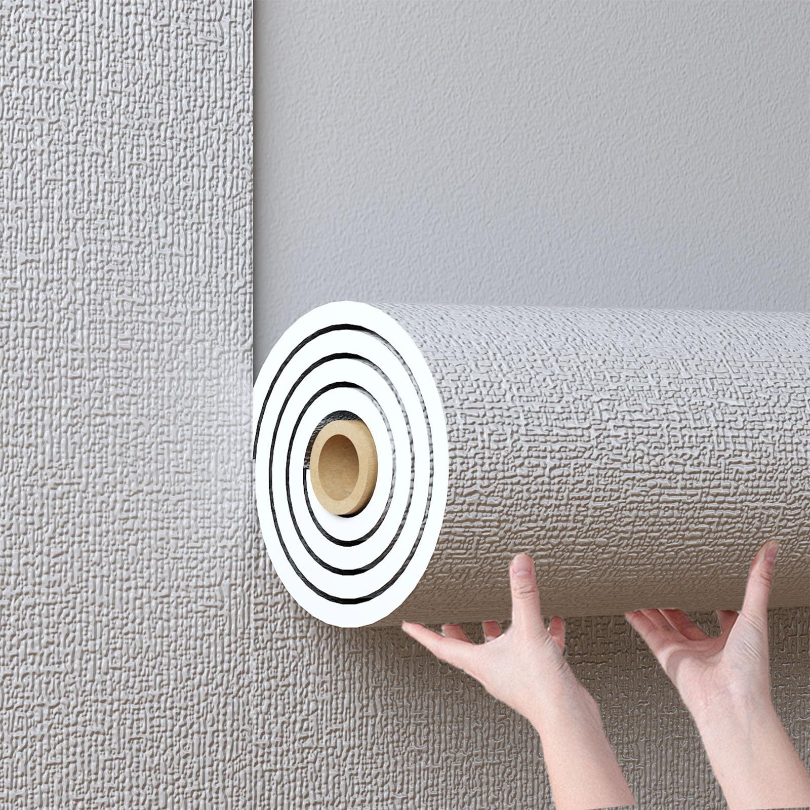 Papel pintado aislante térmico e insonorizante de 5mm con textura impermeable gris